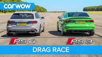 Audi RS4 vs RS3 - DRAG RACE, ROLLING RACE & BRAKE TEST