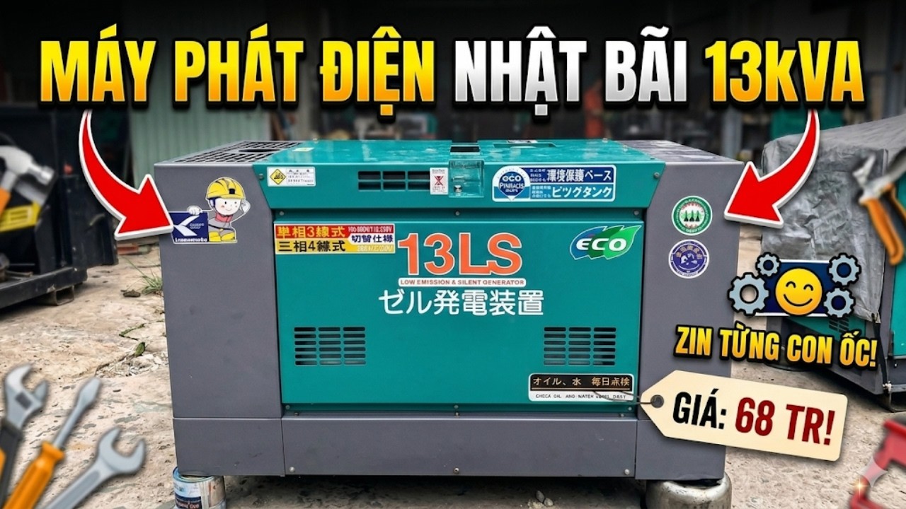 Báo giá Máy Phát Điện Nhật Bãi 13kVA Mới Cập Bến Hà Nội - Cực Đẹp | LH : 0917632630