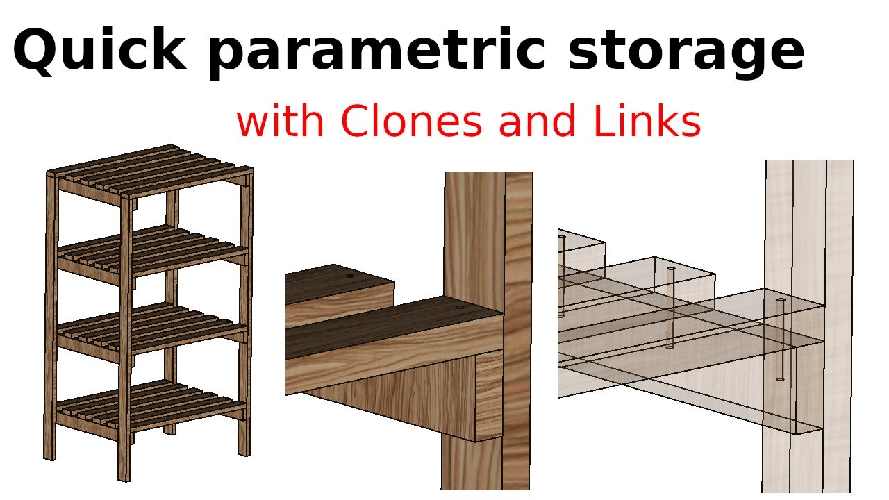 Quick parametric storage Woodworking Furniture 3D design FreeCAD