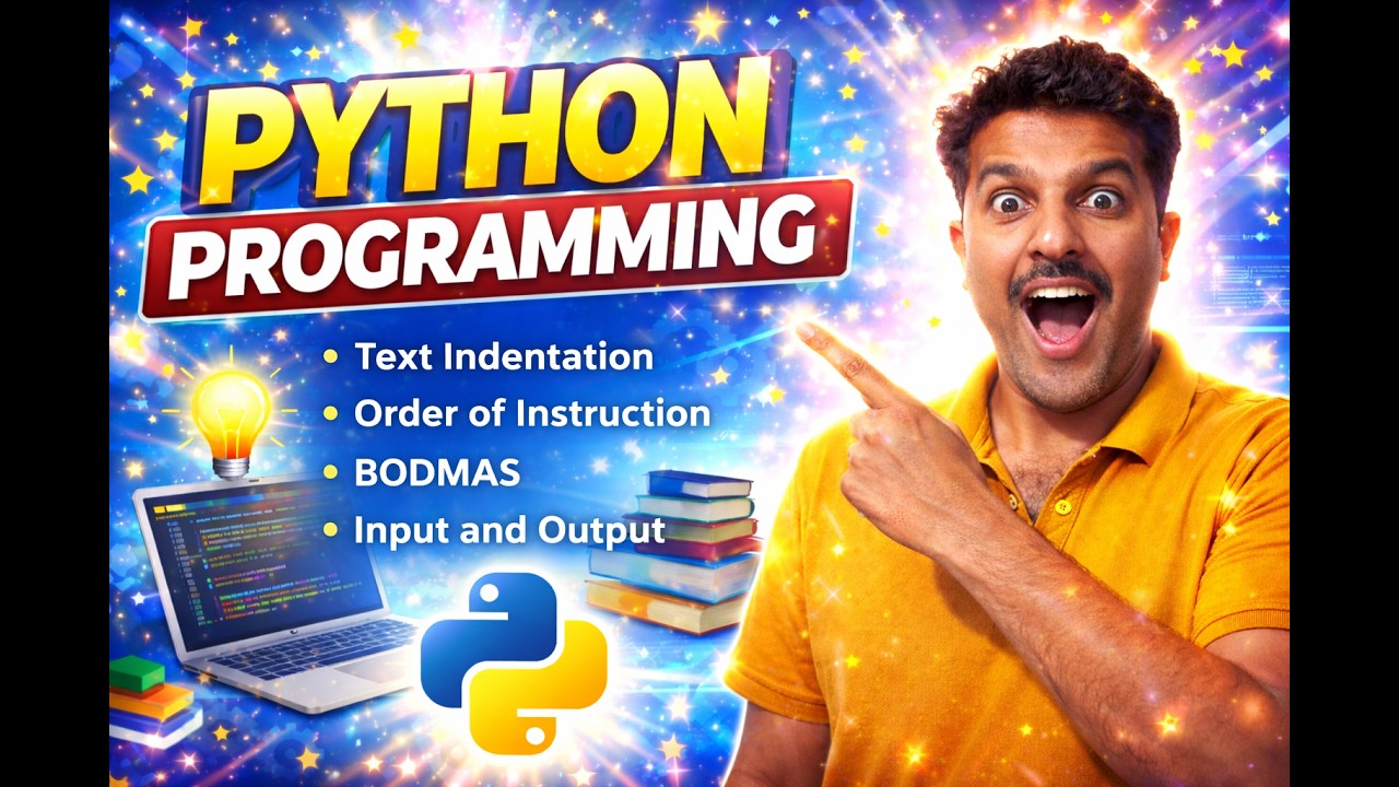 PYTHON BASIC ||INDENTATION AND ORDER OF INSTRUCTIONS || INPUT AND OUTPT ...