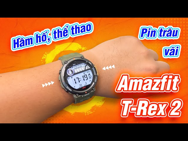 Smartwatch giá rẻ ~4tr mấy, thiết kế hầm hố, đi bơi ngon: Amazit T-Rex 2