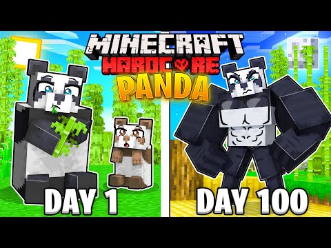 I Survived 100 Days as a PANDA in HARDCORE Minecraft!