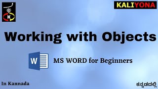 Working with objects | MS Word for Beginners | Shapes | Images | Tables | Kaliyona | In Kannada screenshot 5