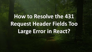 How to Resolve the 431 Request Header Fields Too Large Error in React?