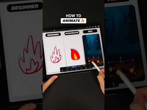 3 levels of animation 🔥 fire tutorial #procreate #animation