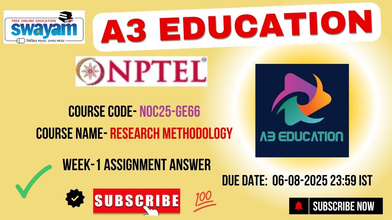 NPTEL Research Methodology Week 1 Assignment Answers | July–Dec 2025 ...