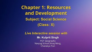 Live Interaction on PMeVIDYA : Chapter-1: Resources and Development