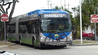 MDT Metrobus: 2016 New Flyer XDE60 #16507 & 2015 NABI 60-BRT #15518 Route 34A/B at Dadeland South