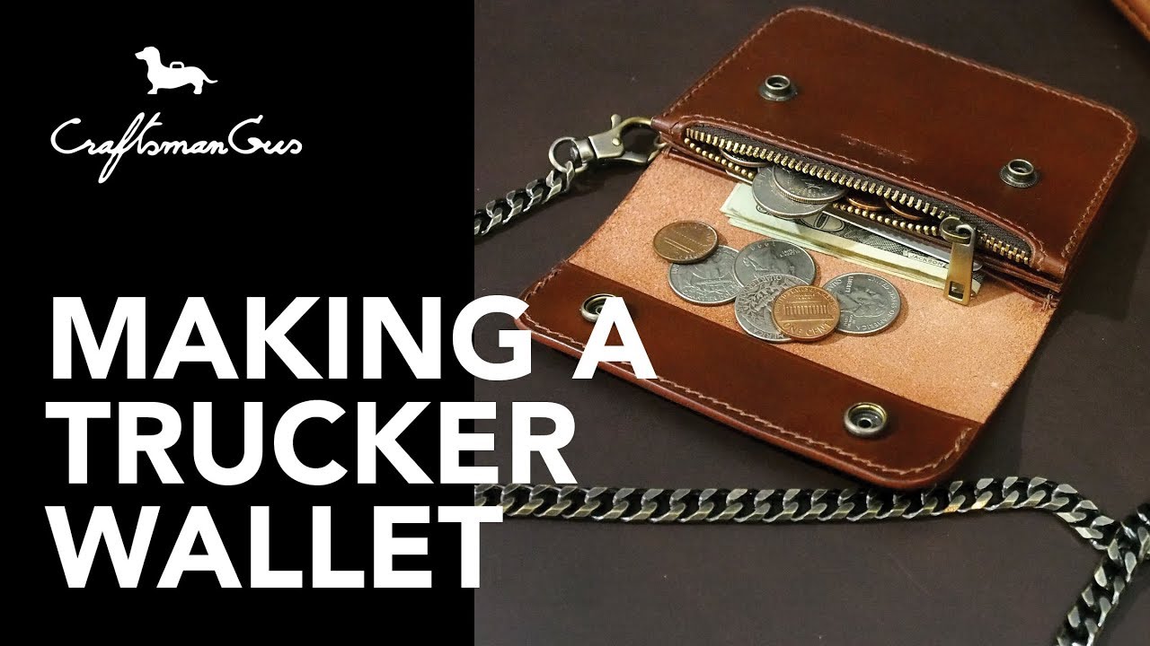Making Leather Wallet : Trucker Wallet #LeatherAddict EP25 - YouTube