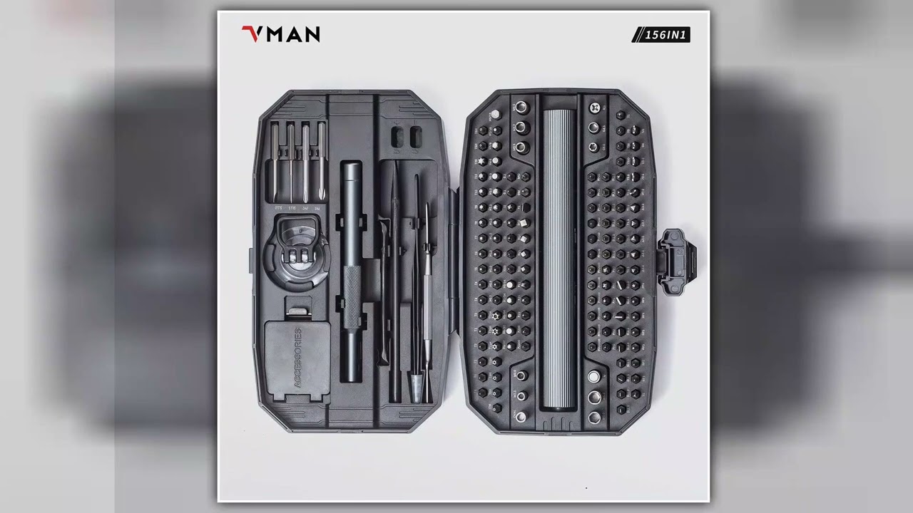 VMAN 156in1 Mini Electric Screwdriver Set Precision Repair Tools Magnetic Phillips Screw Driver Bit