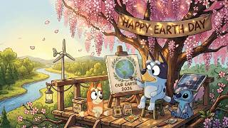 Stitch & Bluey Earth Day Painting Spring Vibes 🌍 Chill Lofi Beats for Study & Work 🌿 Soft Nature Day screenshot 5