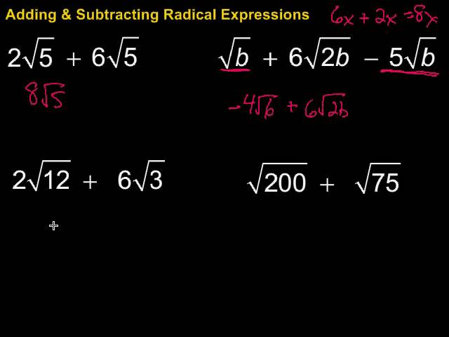 Adding And Subtracting Radical Expressions - Lessons - Blendspace