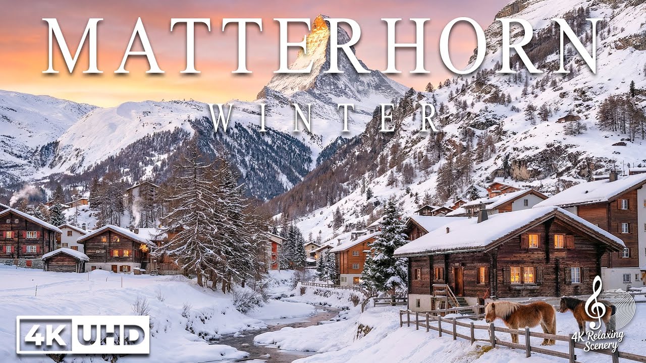 Matterhorn Winter 4K - Enchanting Alpine Wonderland Stunning Scenery