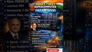 India ka First Supercomputer 🇮🇳 | PARAM 8000 🚀 | Amazing Fact #shorts#sciencefacts ||