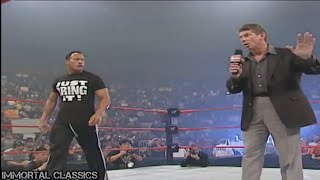 The Rock confronts Vince Mcmahon after Wrestlemania 17:WWF RAW April 2,2001
