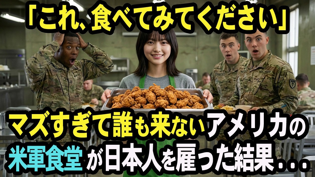 「これ、食べてみてください」マズくて誰も利用しないアメリカの軍用食堂 → 日本人アルバイトを雇ったら驚愕の事態に・・・　【感動する話】