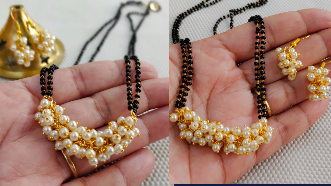 मोत्याचे मंगळसूत्र कसे बनवावे | How to Make Pearl  Mangalsutra Set at home | PART I | मराठी