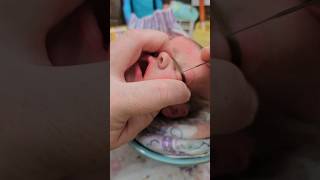 How to give reborn baby eyelashes #shorts