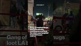 Gang of masked thugs loot LA business, marking second time the store was targeted in just 24 hours