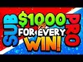 Paying my Subscribers $1,000 for EVERY WIN vs a PRO!