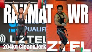 Rahmat Erwin Abdullah 204kg Clean and Jerk World Record | Rahmat vs Rizki | Asian Championship 2024