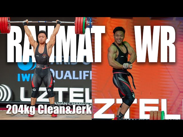 Rahmat Erwin Abdullah 204kg Clean and Jerk World Record | Rahmat vs Rizki | Asian Championship 2024 class=