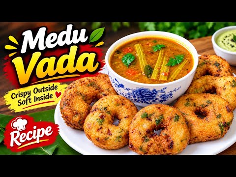 South Indian style Medu Vada recipe! Crispy & Fluffy Medu Vada recipe!How to make Medu Vada 💫