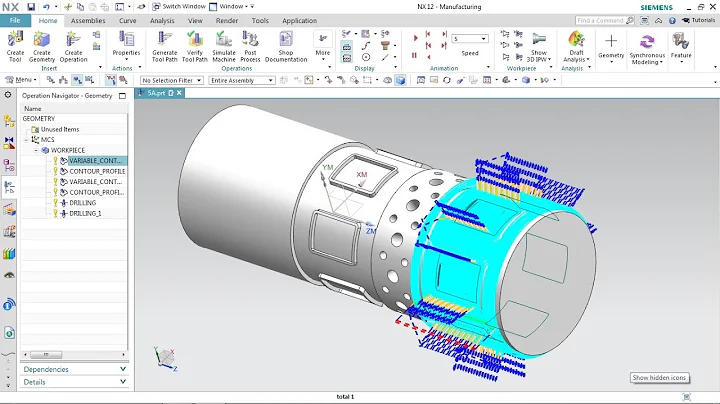 #NX CAM #MULTIaxis #Variable Contour #5 Axis Holemaking #Profile contour