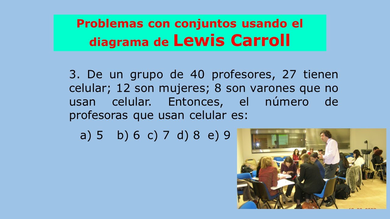 Lewis Carroll Math Problema con conjuntos disjuntos usando el diagrama de Lewis Carroll. 3 ...