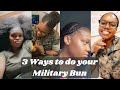 How To: 3 Ways to do your Military Bun for Natural Hair | Female Marine | Natural Hair Bun Tips |