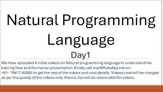 Day1 Natural Adabas Training