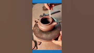 Cutting the Spout End to Fit a Clay Teapot Lid #PotteryWork #Craftsmanship