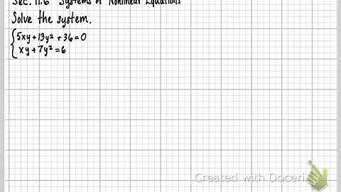 MTH151-Sec. 11.6 Systems of Nonlinear Equations (Part 3)