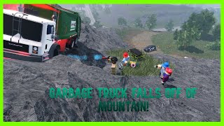 GARBAGE TRUCK FALLS OFF OF MOUNTAIN! *EMS CALLED* ER:LC | ROBLOX