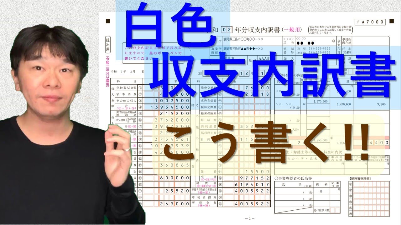 実演！収支内訳書の書き方 【個人事業主・フリーランスの所得税の確定申告】