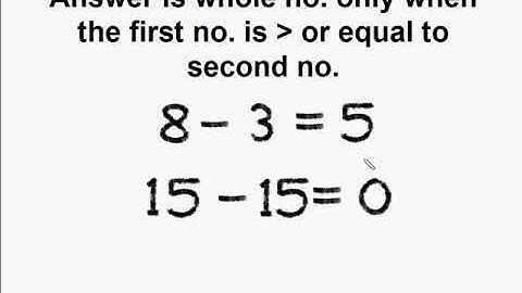 पूर्ण संख्या – भाग 4 – Properties of Whole number subtraction – in Hindi