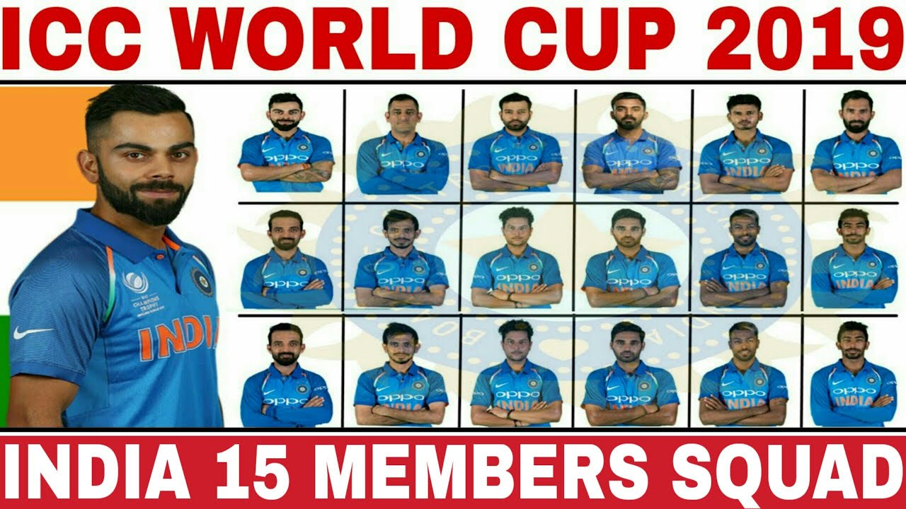 ICC WORLD CUP 2019 INDIA TEAM SQUAD ANNOUNCED | INDIA 15 MEMBERS ...