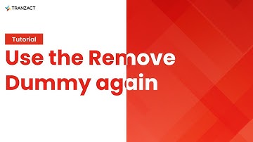 How to use the Remove Dummy again on TranZact?