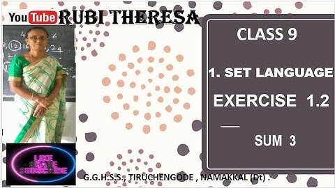 TN Samacheer Kalvi | 9th Maths | EXERCISE 1.2 |   SUM 3(i to iv ) |Set Language | ENGLISH MEDIUM