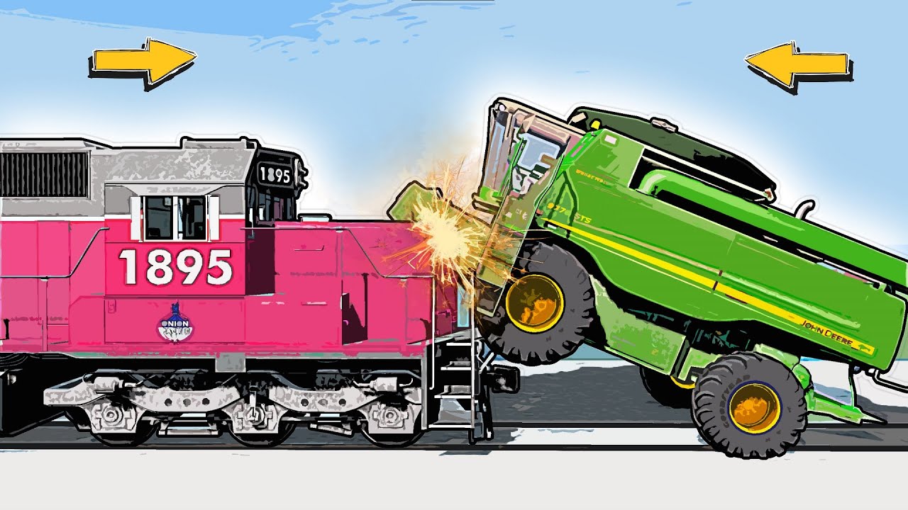 What vehicle can stop a train locomotive at speed in BeamNG Drive