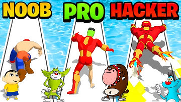SHINCHAN OGGY PLAYING AMAZING MASHUP HERO GAME CHALLENGE | NOOB PRO HACKER GAME