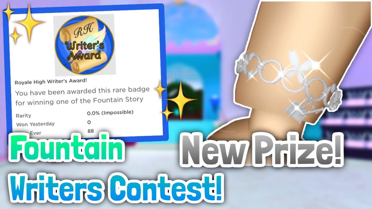 WRITERS BRACELET ACCESSORY! NEW FOUNTAIN CONTEST PRIZE! Royale High