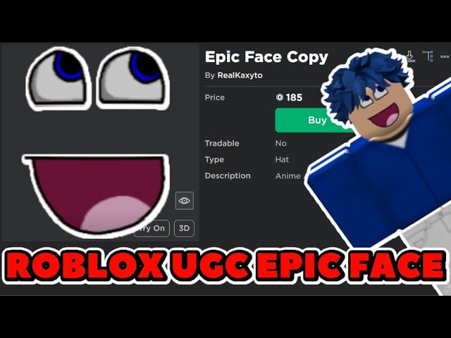 Roblox UGC Epic Face Copy *180 Robux* 