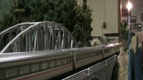 Hornby OO HST 125 over bridge at M.K.M.R.