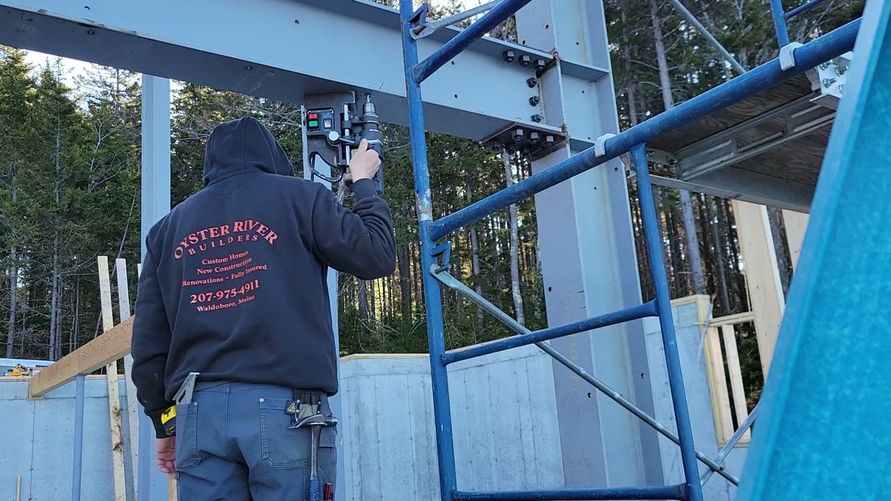 how to drill holes in a steel l beam