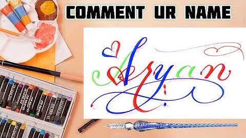 Aryan Name Signature Calligraphy Status | How to Draw, Cursive Calligraphy with Cut Marker
