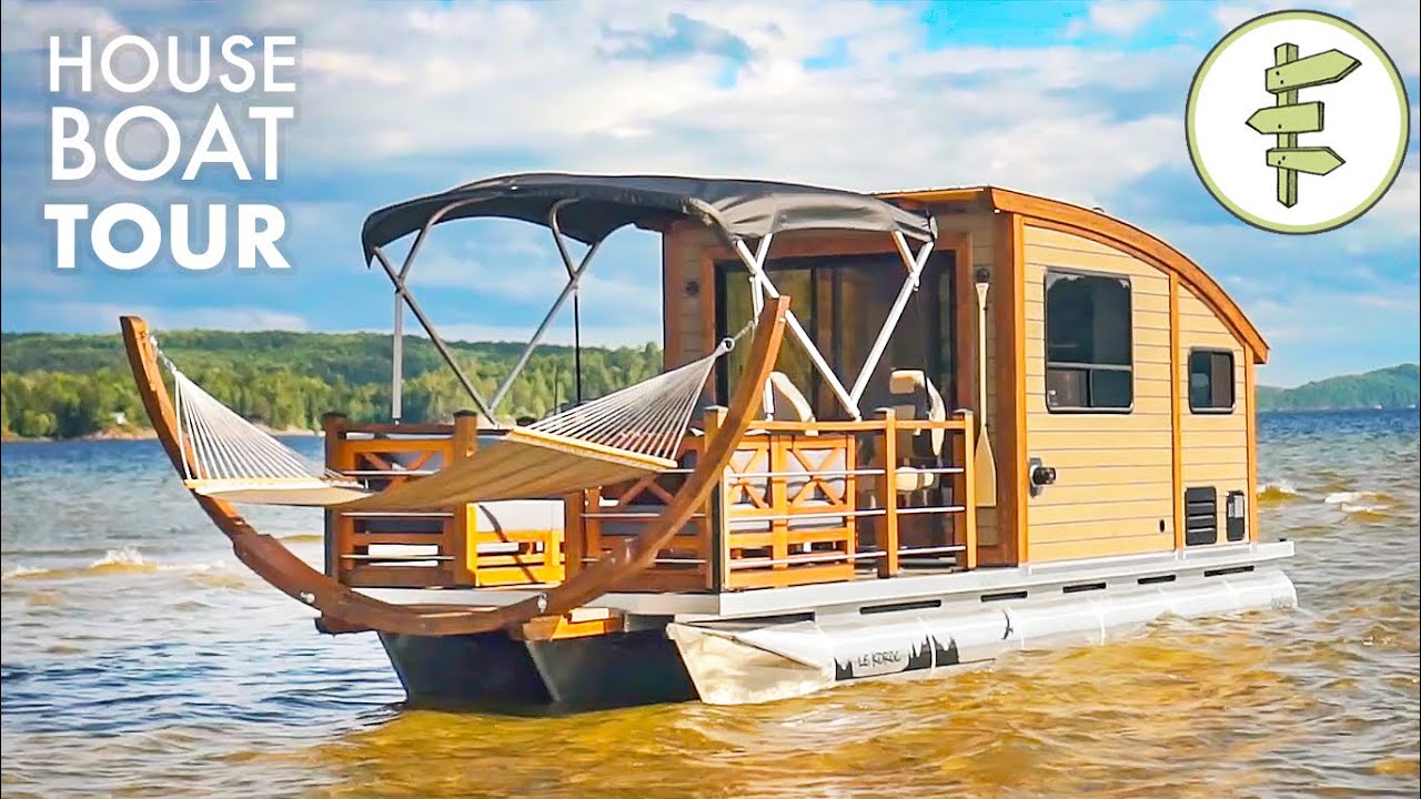 This Tiny House Boat Is An Incredible Floating Off Grid Cabin Youtube