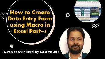 Live Session : How to Create Data Entry Form using Macro in Excel Part–3