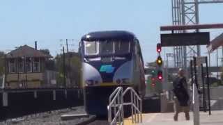 Amtrak Train 2005 Is Leaving Santa Clara Station In Ca