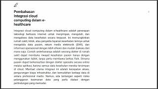 presentasi UAS Mobile Teknologi, mengenai penerapan cloud computing di bidang kesehatan